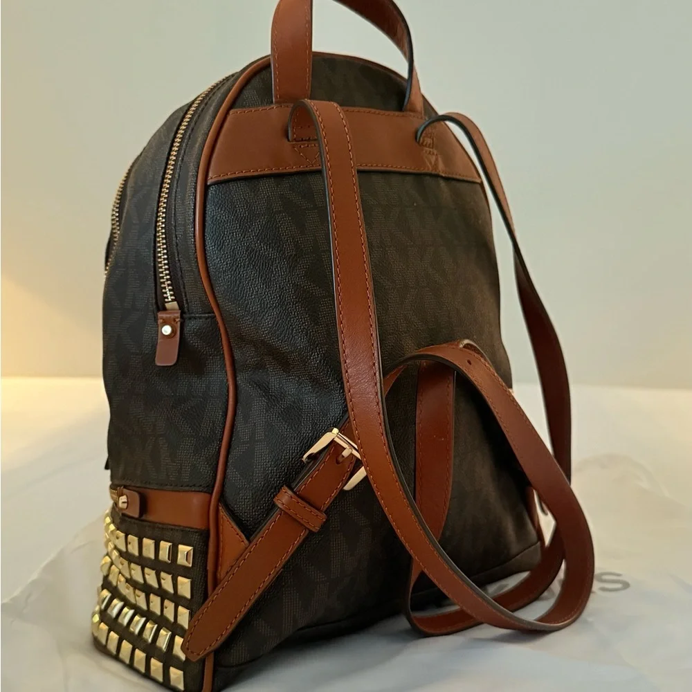 Michael Kors Brown Studded Backpack